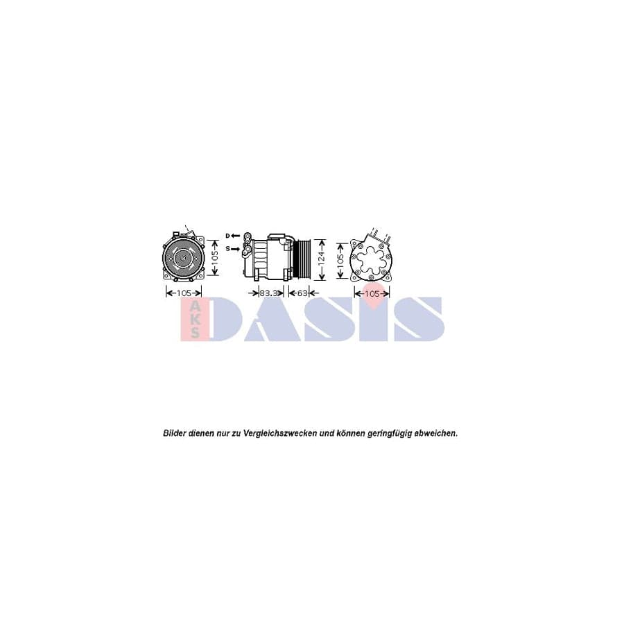 AKS Dasis 850103N Compressor, Air Conditioning | Duco Car Parts UK