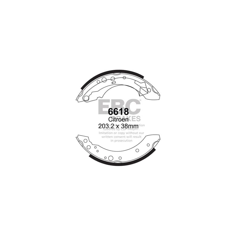 EBC 6618 Citroen Peugeot Rear Brake Shoes - Girling/TRW Caliper 1 | Duco Car Parts UK Car Parts