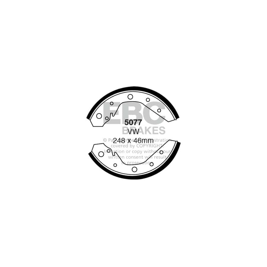 EBC 5077 VW Front/Rear Brake Shoes (Inc. Beetle & Karmann Ghia) 1 | Duco Car Parts UK Car Parts