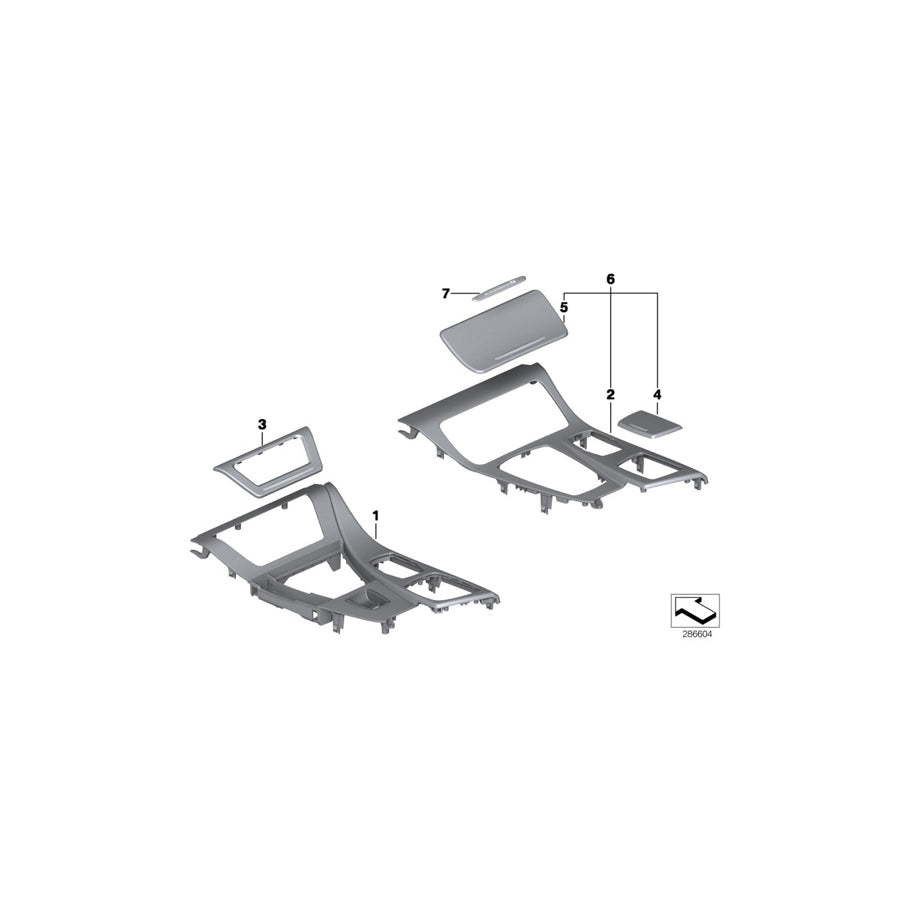 Genuine BMW 51169206398 F10 F11 Cover, Cup Holder, Alu, Polished (Inc. 525dX, 520i & 535i) | Duco Car Parts UK