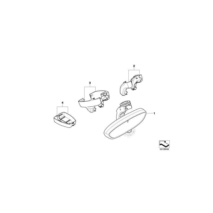 Genuine BMW 51169192335 E61 E46 Rearview Mirror Ec / Led / Gto / Compass (Inc. 530i, 528i & 745Li) | Duco Car Parts UK