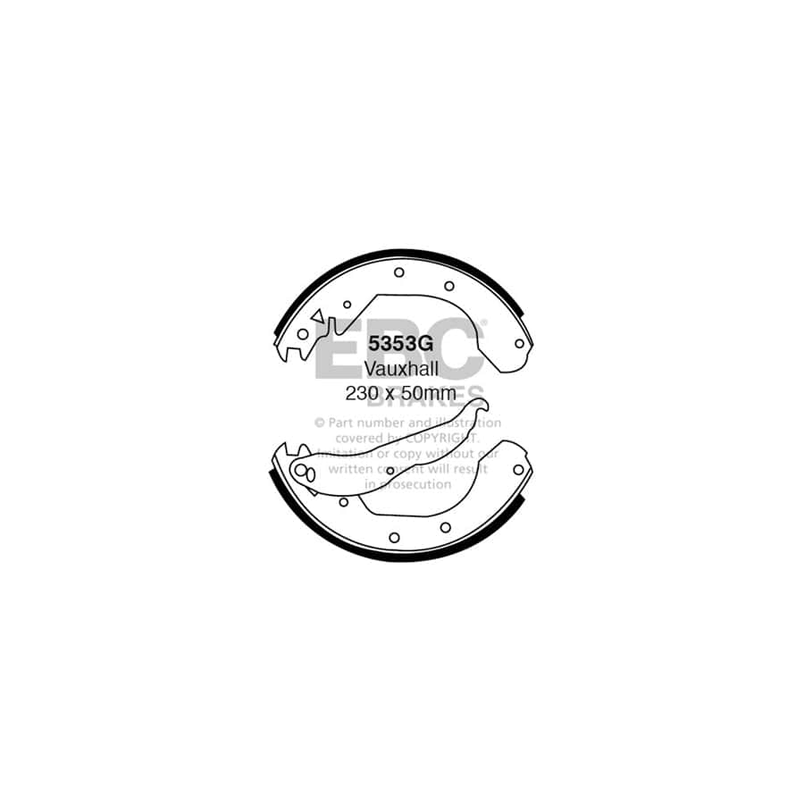 EBC 5353G Bedford Opel Vauxhall Rear Brake Shoes 1 | Duco Car Parts UK Car Parts