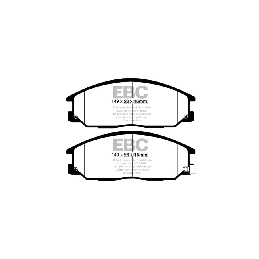 EBC PDKF1814 Ssangyong Rexton Ultimax Front Brake Pad & Plain Disc Kit 2 | Duco Car Parts UK Car Parts