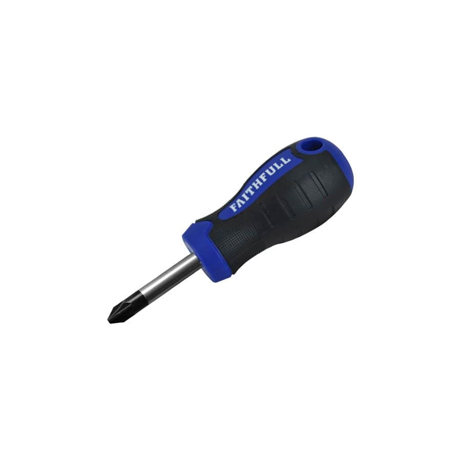 Faithfull FAISDPZ2S Soft Grip Stubby Screwdriver Pozidriv Tip PZ2 x 38mm | Duco Car Parts UK