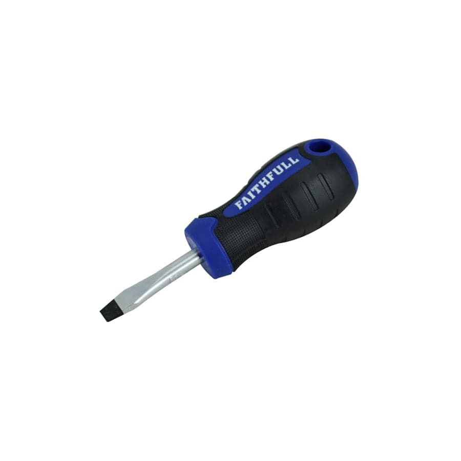 Faithfull FAISDFS Soft Grip Stubby Screwdriver Flared Slotted Tip 6.5 x 38mm | Duco Car Parts UK