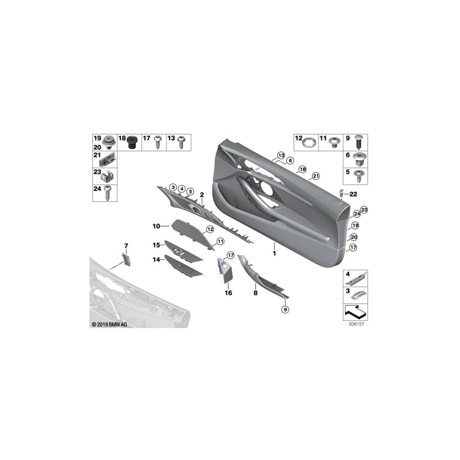 Genuine BMW 51418089077 F91 F92 Door Trim Panel Left COMPETITION (Inc. & M8) | Duco Car Parts UK Car Parts