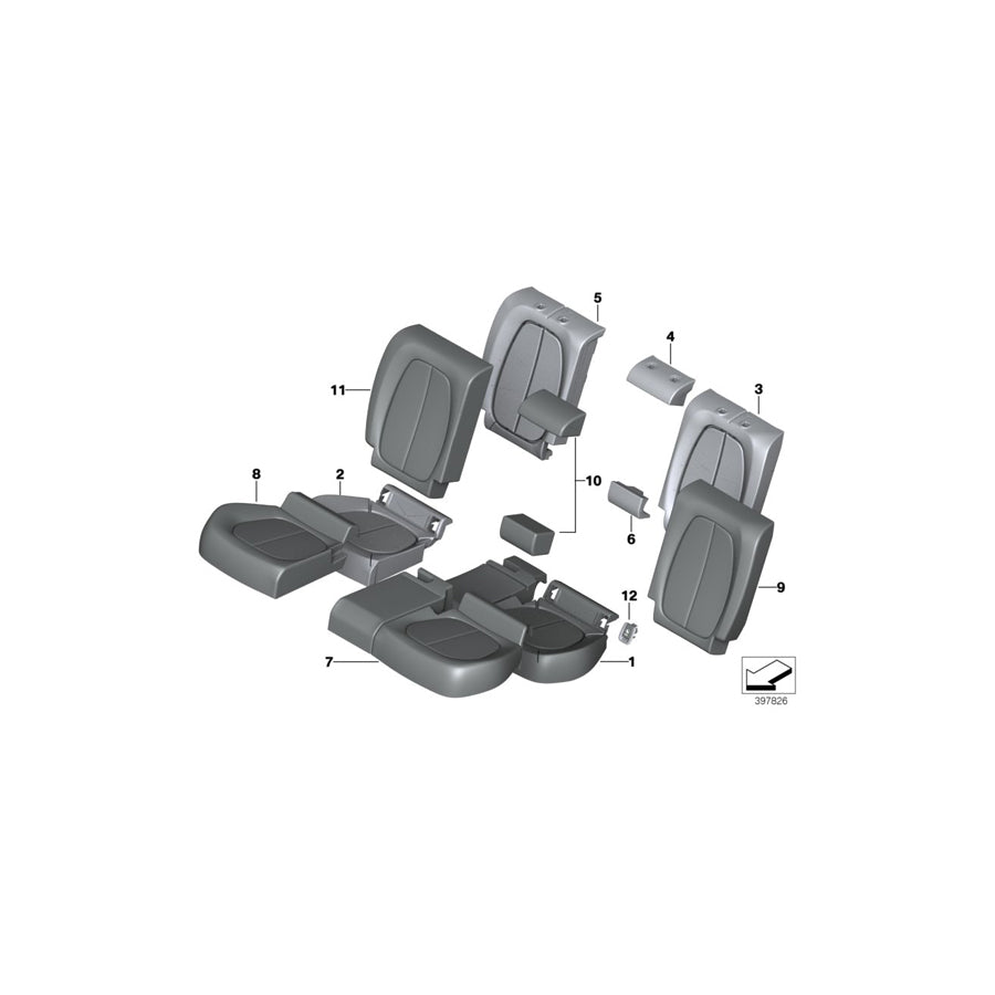 Genuine BMW 52208061947 F48 F45 Seat Cover Alcantara Left ANTHRAZIT (Inc. X1 16d, 216d & 214d) | Duco Car Parts UK