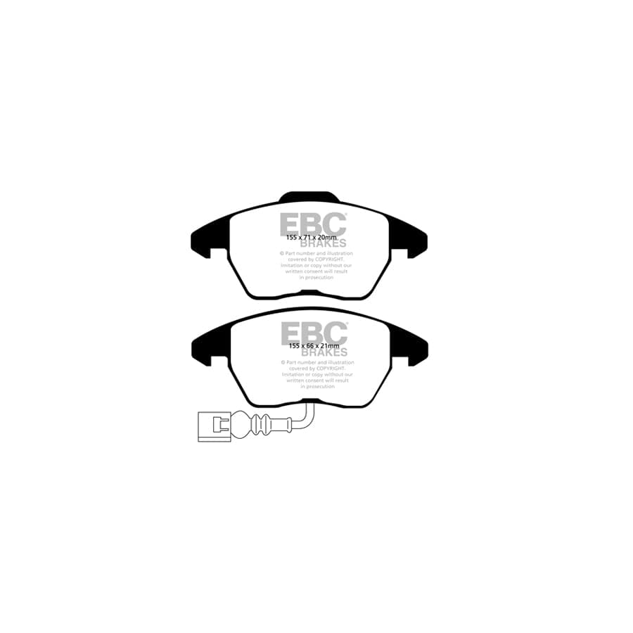 EBC PDKF183 Audi 8J TT Ultimax Front Brake Pad & Plain Disc Kit - TRW Caliper 2 | Duco Car Parts UK Car Parts