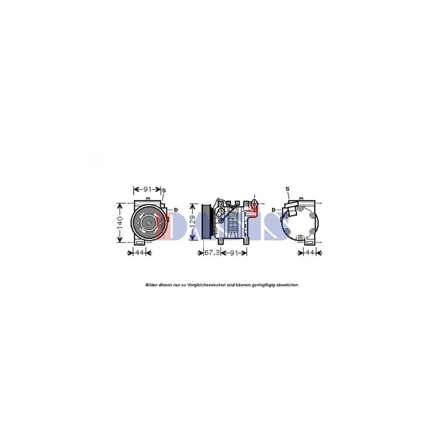 AKS Dasis 850255N Compressor, Air Conditioning For Nissan Micra II Hatchback (K11) | Duco Car Parts UK