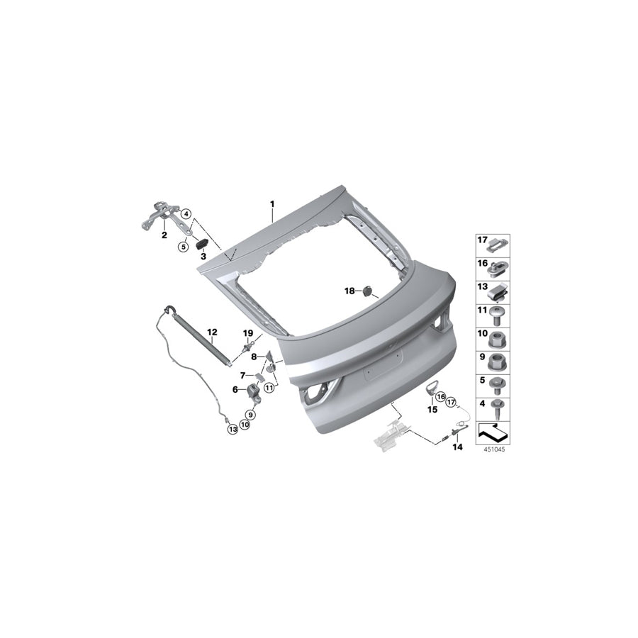 Genuine BMW 51247342901 F26 Wedge, Rear Hatch, Left (Inc. X4 M40iX, X4 20iX & X4 20dX) | Duco Car Parts UK