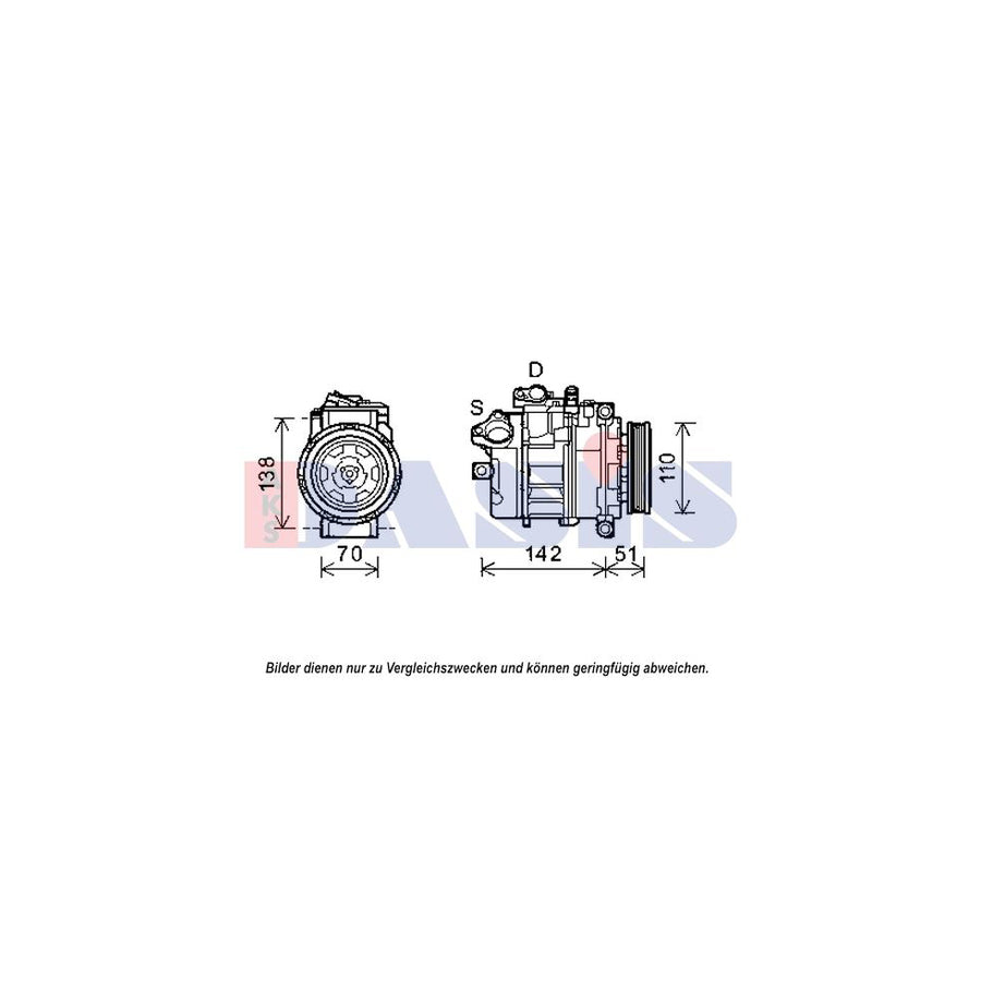 AKS Dasis 852544N Compressor, Air Conditioning | Duco Car Parts UK