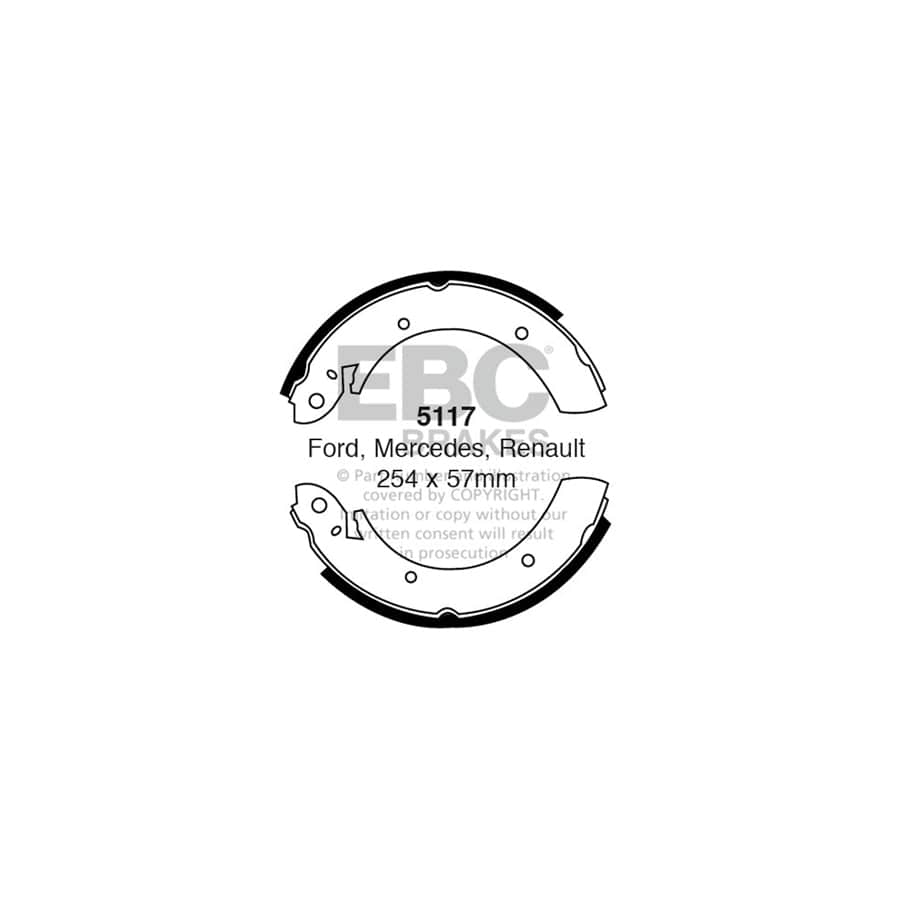 EBC 5117 Ford Hyundai Mercedes-Benz Renault Rear Brake Shoes 1 | Duco Car Parts UK Car Parts