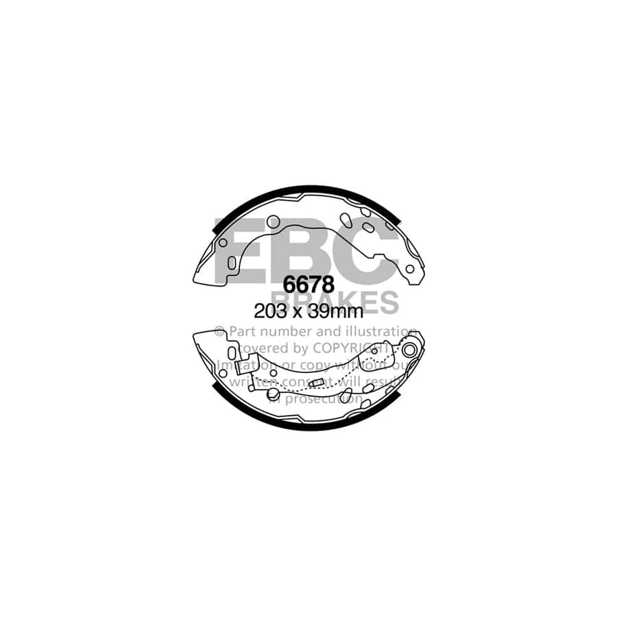 EBC 6678 Citroen Lancia Peugeot Rear Brake Shoes - Girling/TRW Caliper 1 | Duco Car Parts UK Car Parts