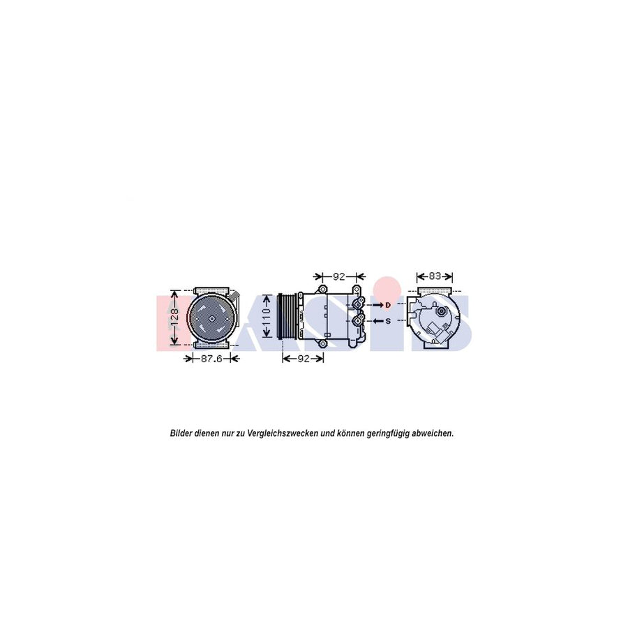 AKS Dasis 852554N Compressor, Air Conditioning | Duco Car Parts UK