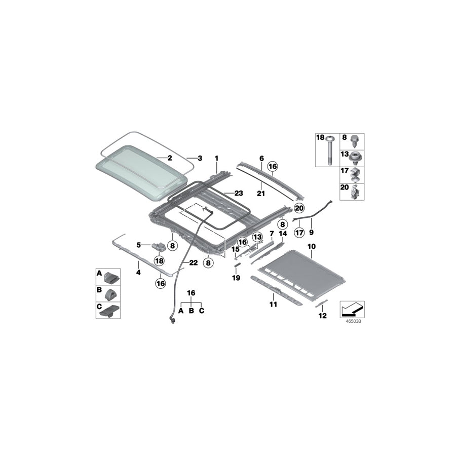 Genuine BMW 54107290642 F22 F20 F21 Supended Headliner ANTHRAZIT (Inc. 118d, 125d & M140iX) | Duco Car Parts UK