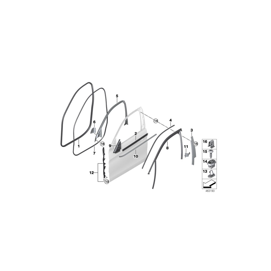 Genuine BMW 51337329338 Channel Cover,Exterior,Door, Front Right ALU- SATINIERT (Inc. X6 28iX, X6 50iX 4.0 & X6 M) | Duco Car Parts UK