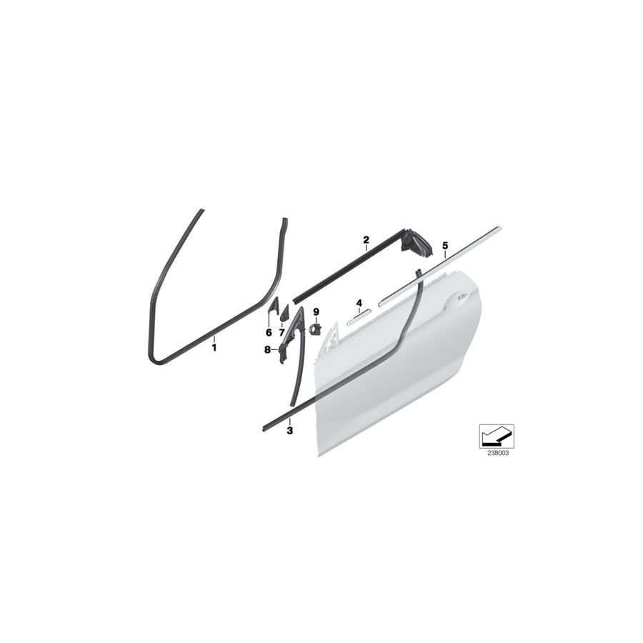 Genuine BMW 51337221179 F12 F13 Seal, Door Seam, Entry, Left (Inc. M6, 640i & 650iX 4.0) | Duco Car Parts UK