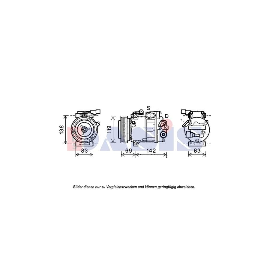 AKS Dasis 852567N Compressor, Air Conditioning For Hyundai Ix55 (En) | Duco Car Parts UK