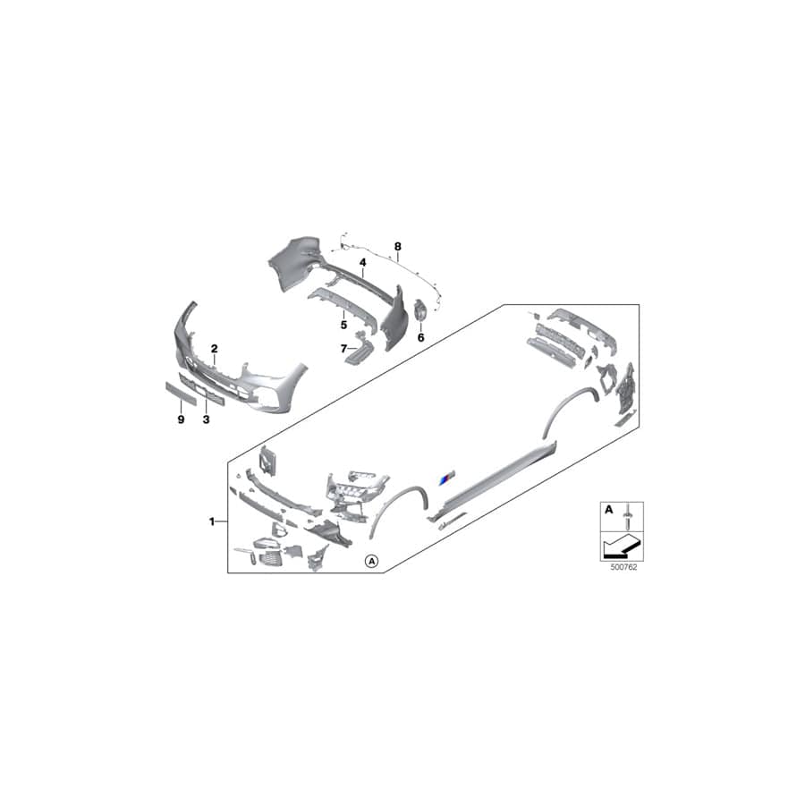 Genuine BMW 51118069211 G05 Grill, Air Intake, Center FRR (Inc. X5 30dX, X5 50iX & X5 M50iX) | Duco Car Parts UK Car Parts