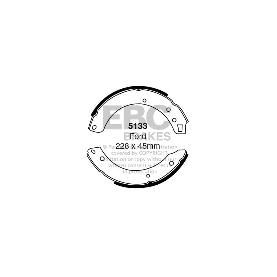 EBC 5133 Caterham Ford Panther Triumph Rear Brake Shoes 1 | Duco Car Parts UK Car Parts