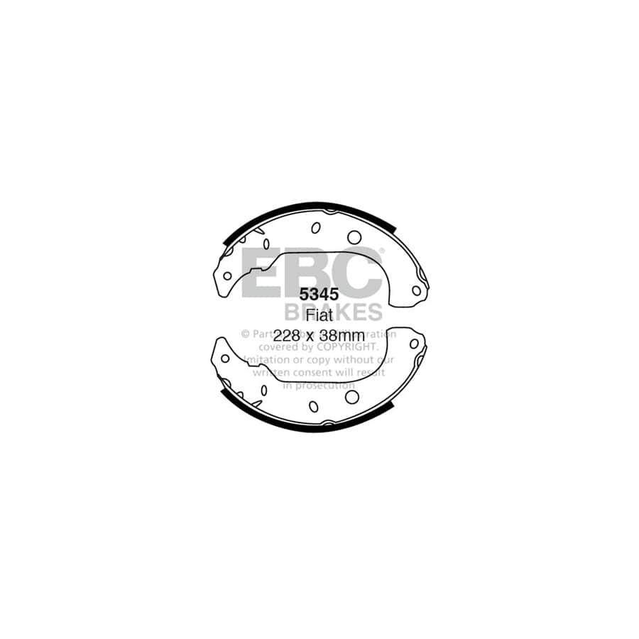 EBC 5345 Fiat Rear Brake Shoes - Girling/TRW Caliper (Inc. Marea, Tempra, Tipo) 1 | Duco Car Parts UK Car Parts