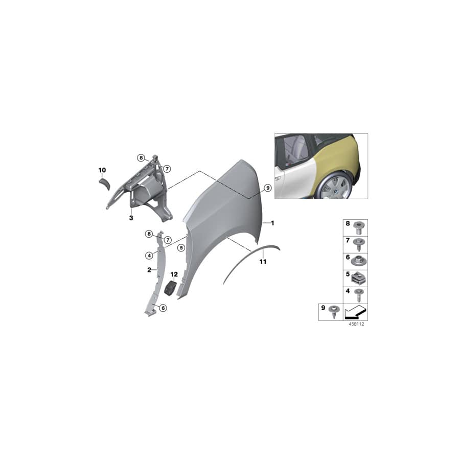 Genuine BMW 51137462327 I01 Left Rear Side Panel (Inc. i3s 120Ah, i3s 94Ah & i3s 120Ah Rex) | Duco Car Parts UK Car Parts