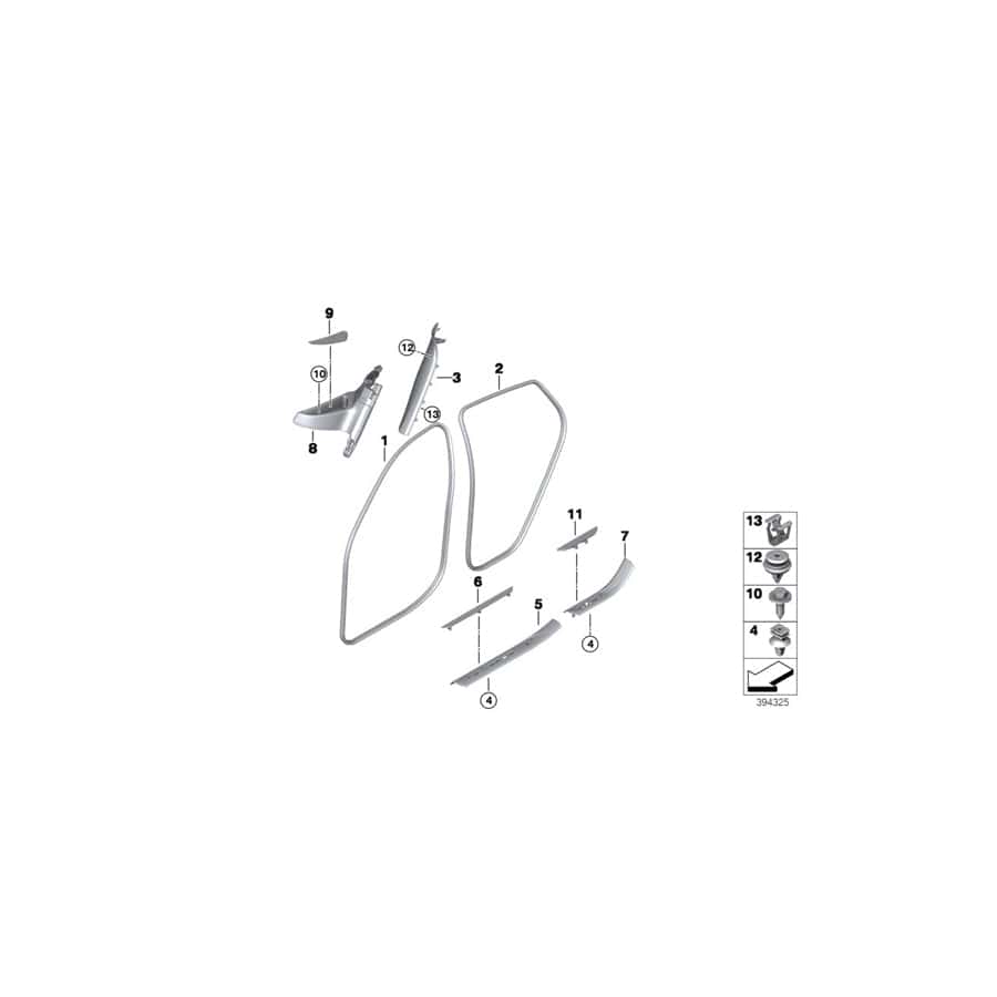 Genuine BMW 51478063243 M Cover, Column C, Bottom Left SCHWARZ (Inc. & X6 M) | Duco Car Parts UK Car Parts