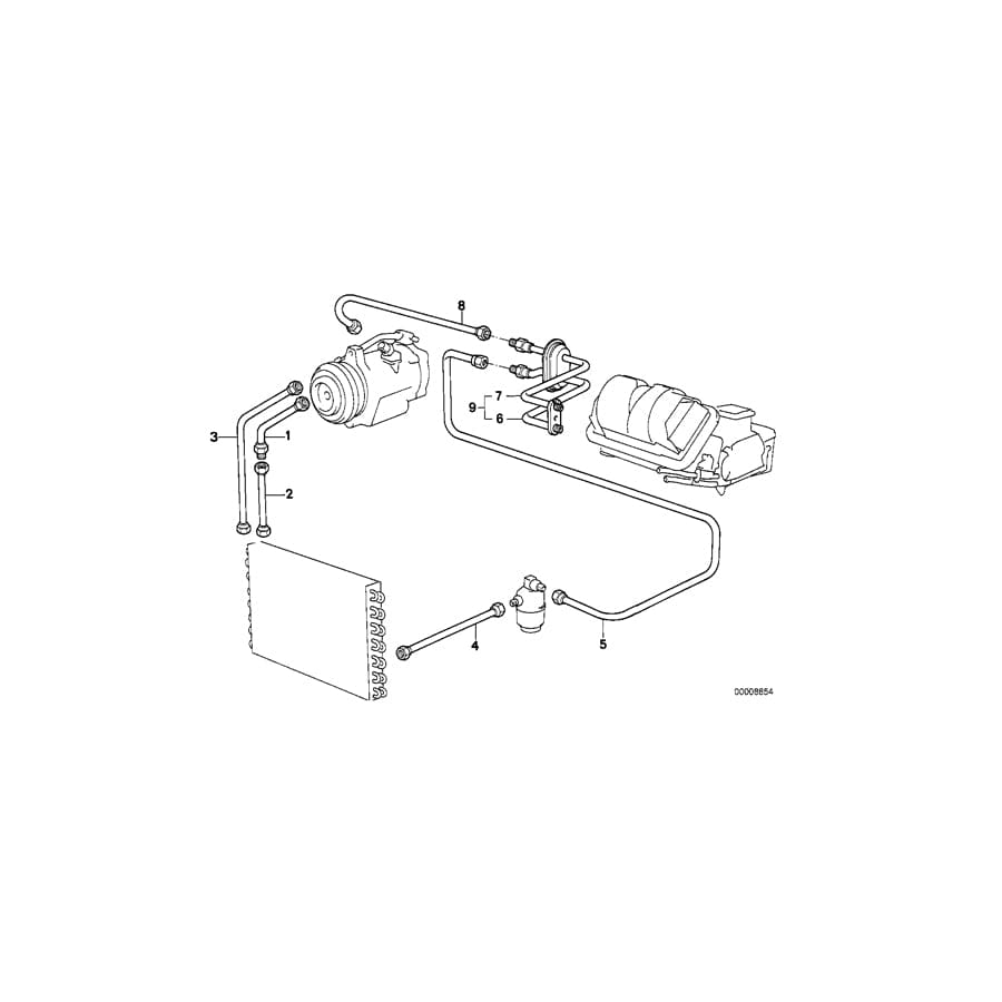Genuine BMW 64539067594 E28 Pressure Hose Assy Compressor-Condenser R12/R134A (Inc. 525e, 520i & 528e) | Duco Car Parts UK Car Parts