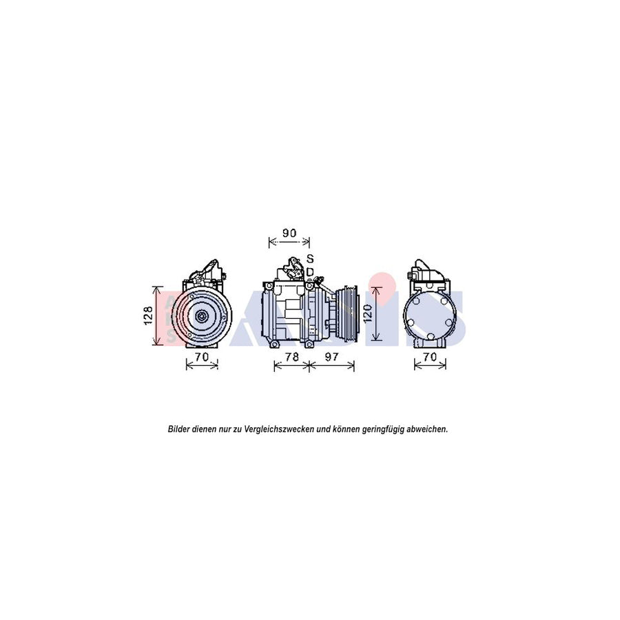 AKS Dasis 852622N Compressor, Air Conditioning For Toyota Land Cruiser Amazon (J100) | Duco Car Parts UK