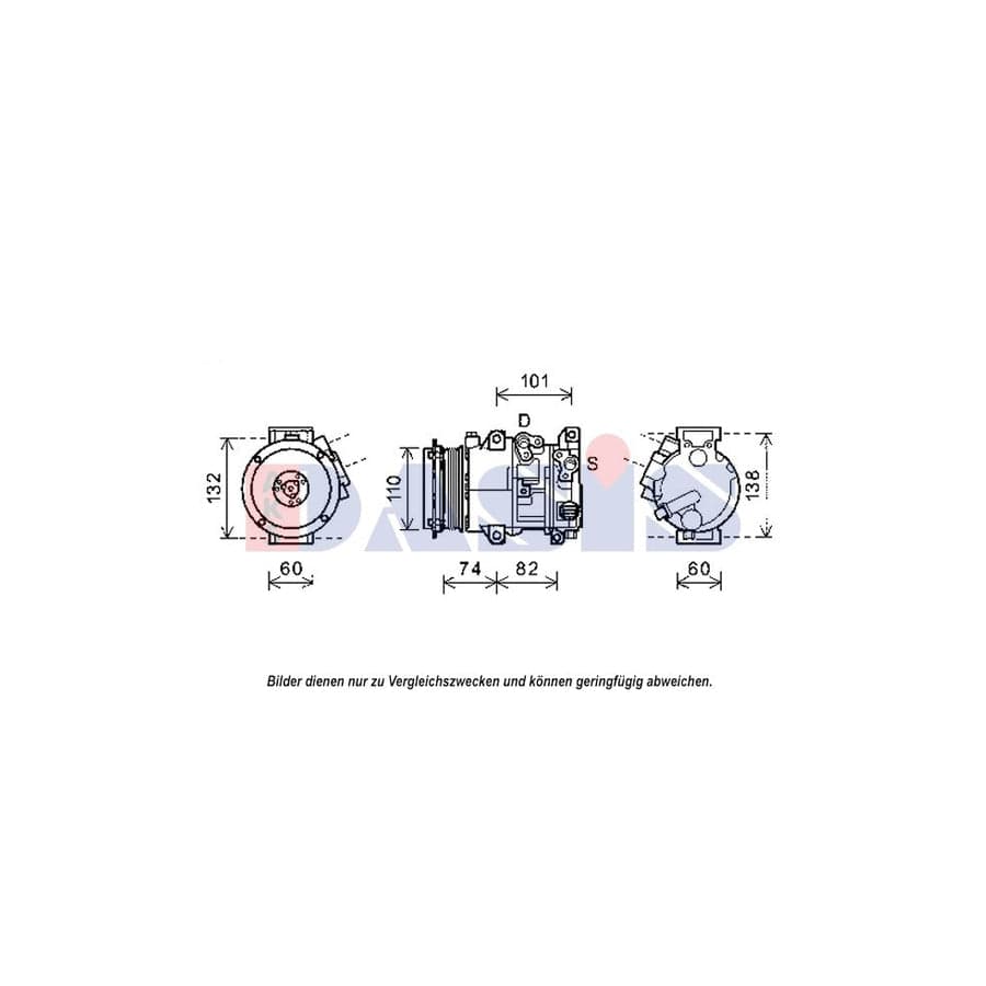 AKS Dasis 852629N Compressor, Air Conditioning | Duco Car Parts UK