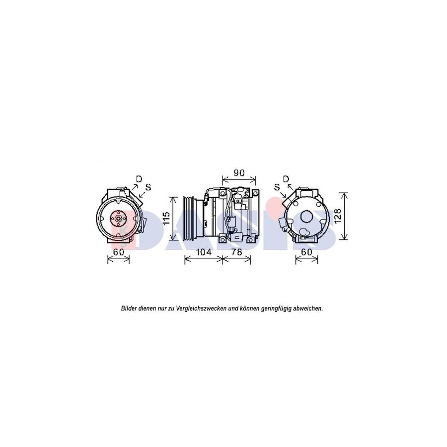 AKS Dasis 852636N Compressor, Air Conditioning For Toyota Previa / Estima II (Xr30) | Duco Car Parts UK
