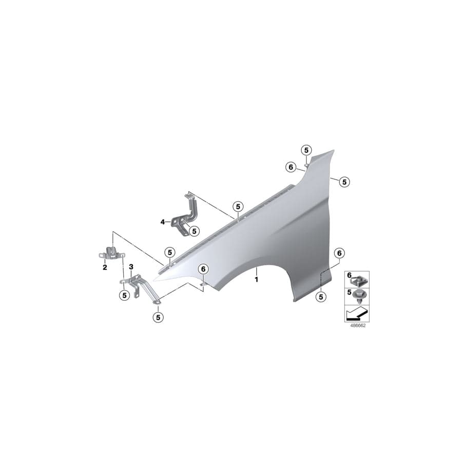 Genuine BMW 41357329539 F34 F34 Side Panel Bracket, Front Left 1 (Inc. 335dX, 328i & 320iX) | Duco Car Parts UK Car Parts