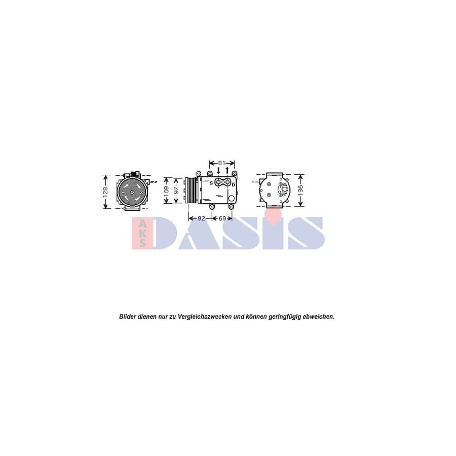 AKS Dasis 851538N Compressor, Air Conditioning For Ford Mondeo | Duco Car Parts UK