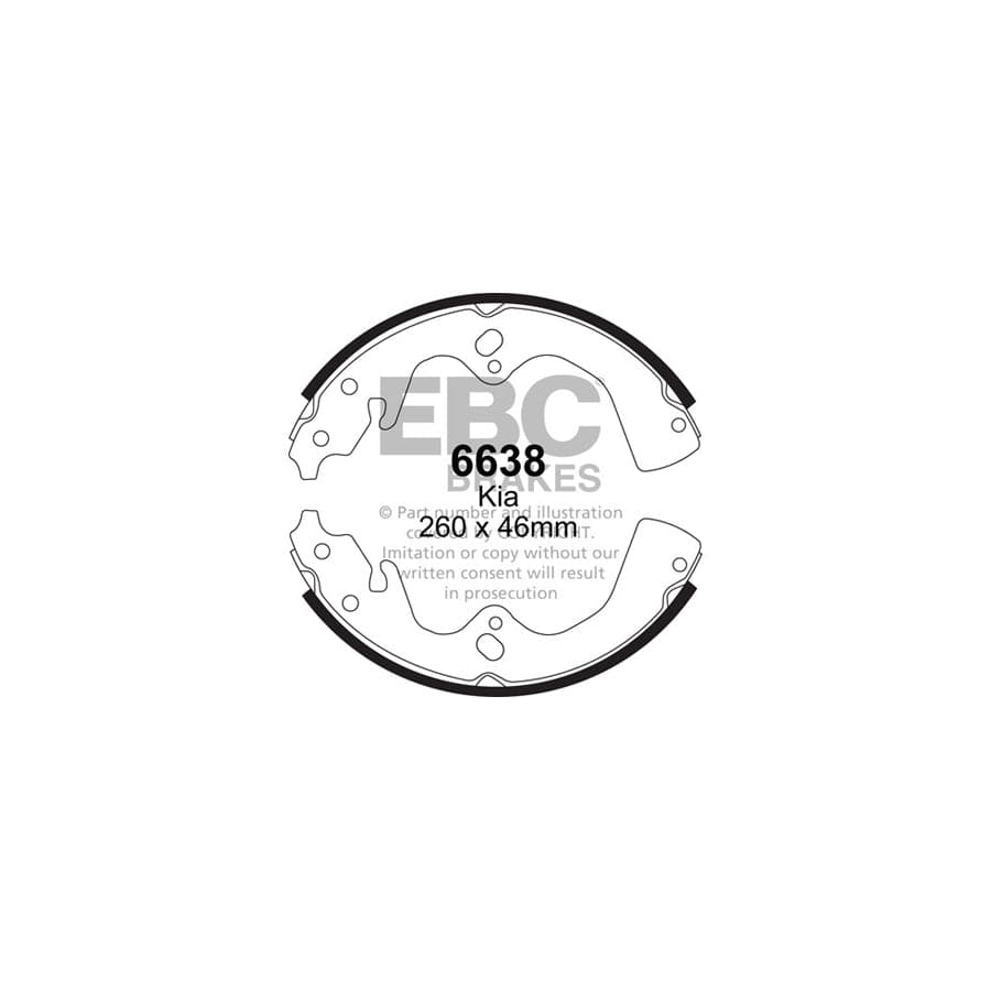 EBC 6638 Kia Sportage (K0) Rear Brake Shoes 1 | Duco Car Parts UK Car Parts