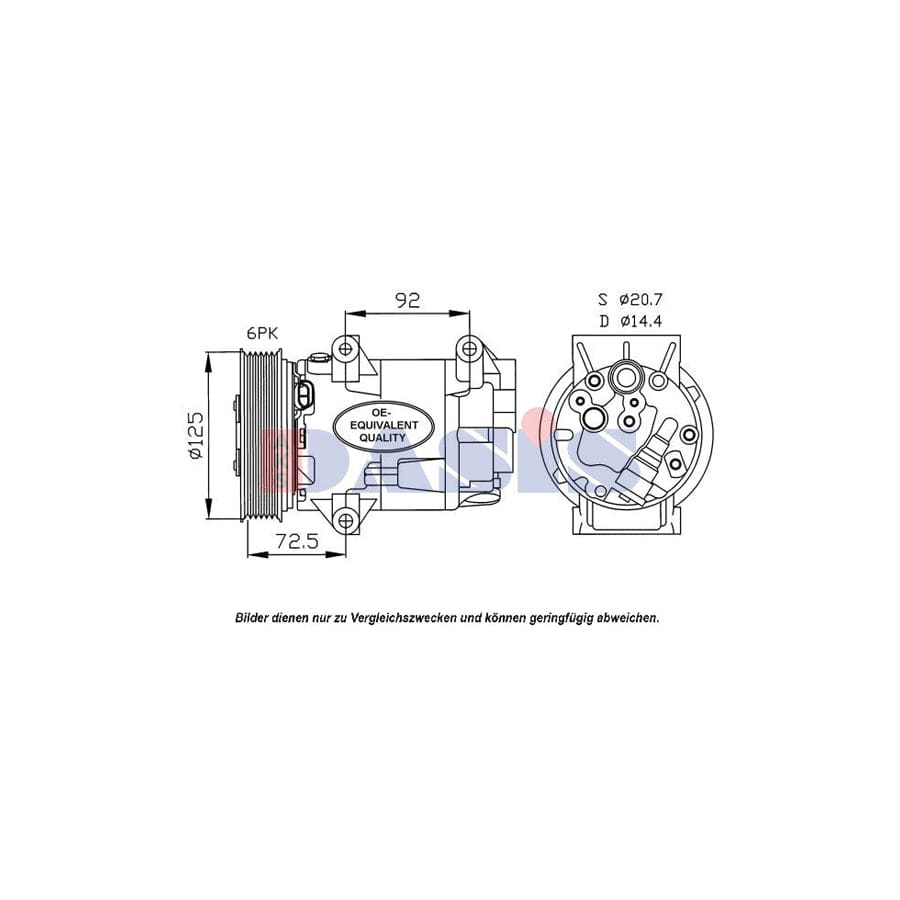 AKS Dasis 851558N Compressor, Air Conditioning | Duco Car Parts UK