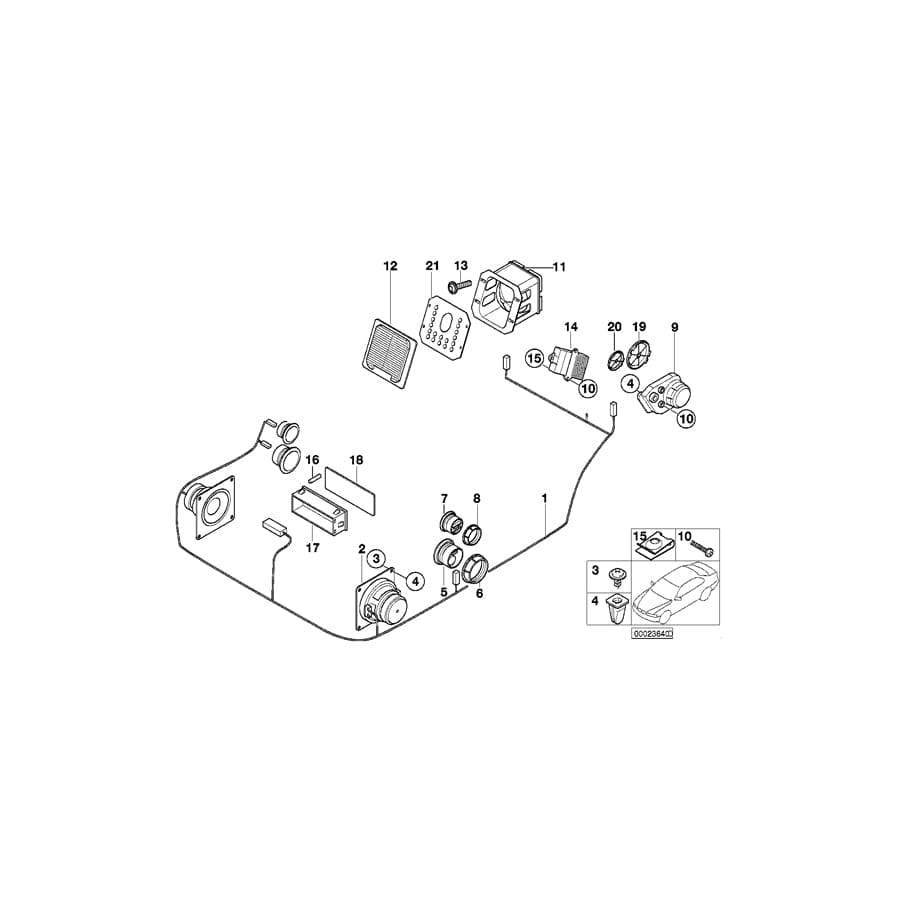 Genuine BMW 65138377949 E36 Subwoofer Cover, Top-Hifi System HARMAN KARDON (Inc. 320i, M3 & 323i) | Duco Car Parts UK Car Parts