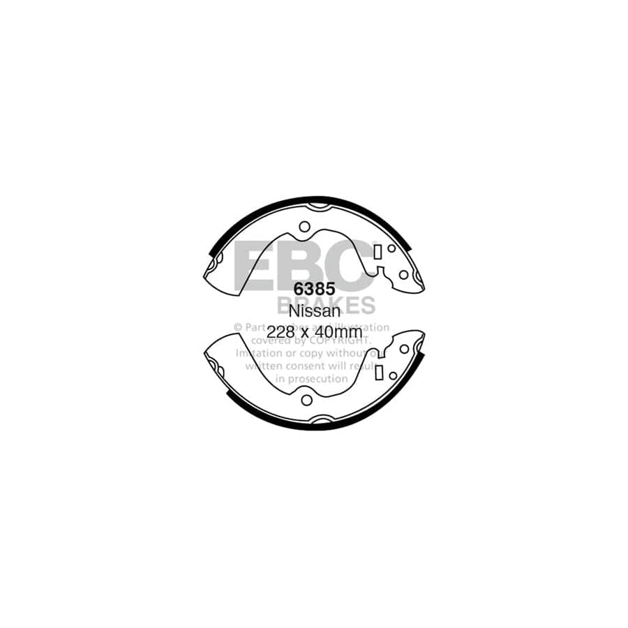 EBC 6385 Hyundai Nissan Rear Brake Shoes - Sumitomo Caliper 1 | Duco Car Parts UK Car Parts