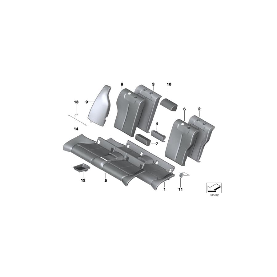 Genuine BMW 52207348885 F22 F22 Cover Backrest Vinyl Left SCHWARZ (Inc. 220i, M240i & 228iX) | Duco Car Parts UK Car Parts