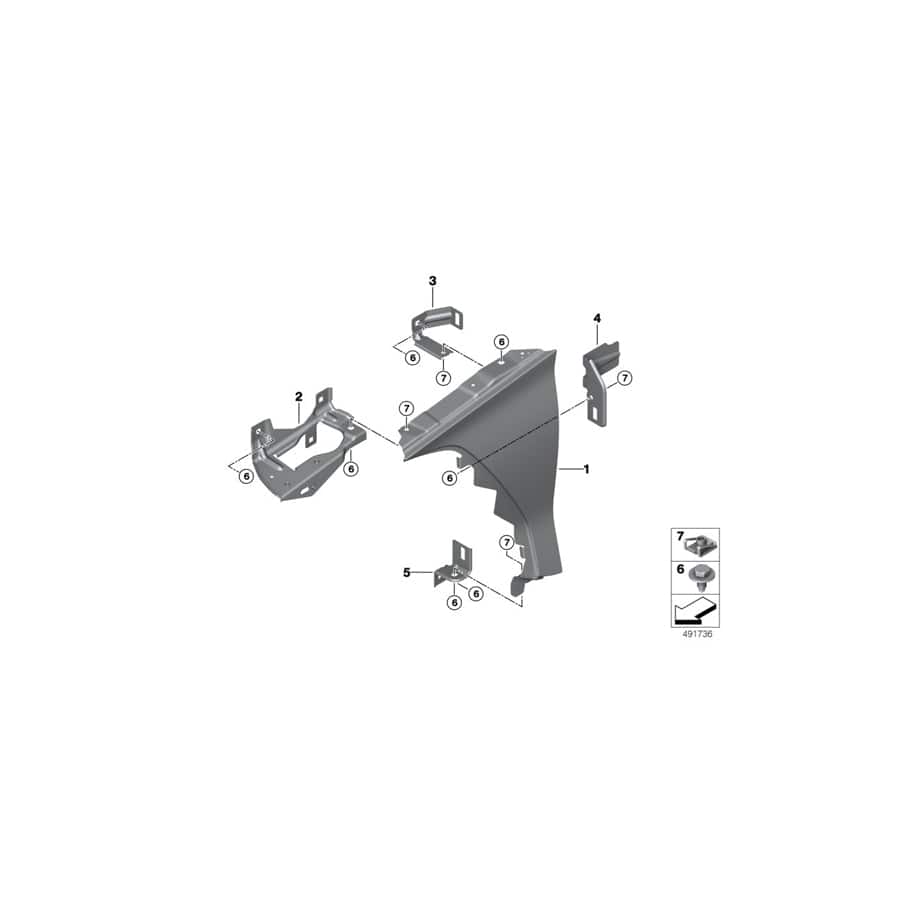 Genuine BMW 41008812545 G29 Bracket, Side Panel, Front Left (Inc. Z4 20i, Z4 30i & Z4 M40i) | Duco Car Parts UK Car Parts