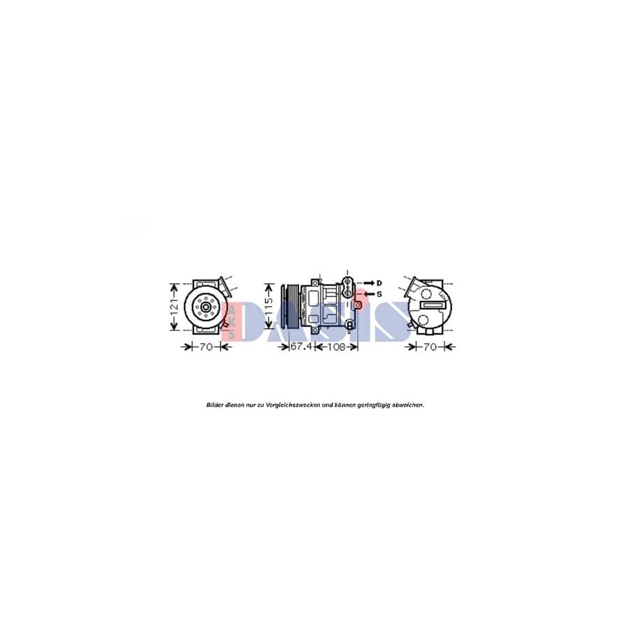 AKS Dasis 851603N Compressor, Air Conditioning | Duco Car Parts UK