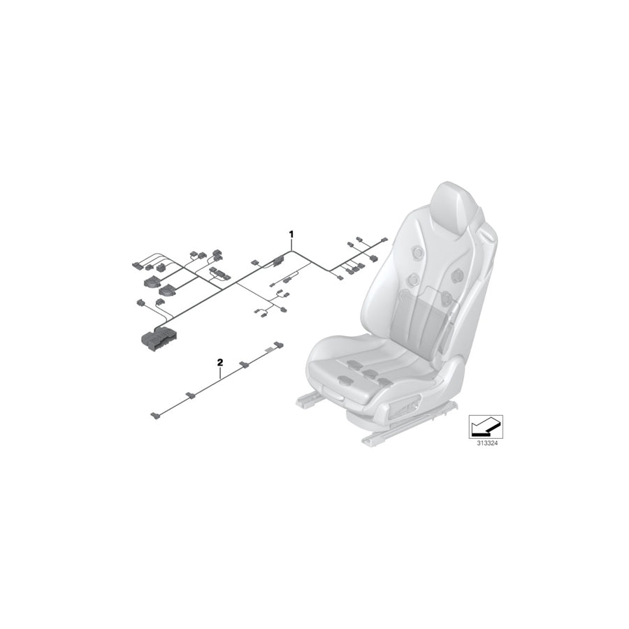 Genuine BMW 61129259524 F12 F06 F13 Wiring Set Seat Right (Inc. 650i, 650iX & 650iX 4.0) | Duco Car Parts UK
