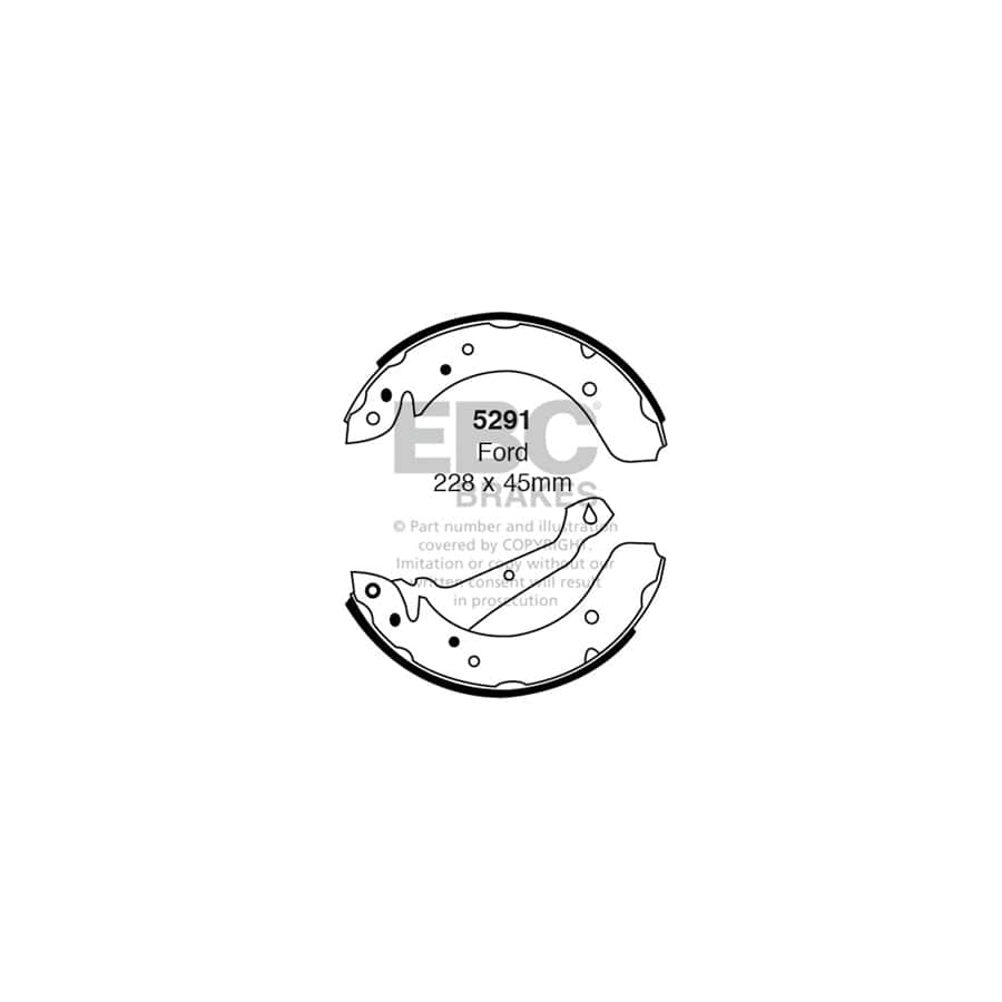 EBC 5291 Ford Hyundai Rear Brake Shoes 1 | Duco Car Parts UK Car Parts