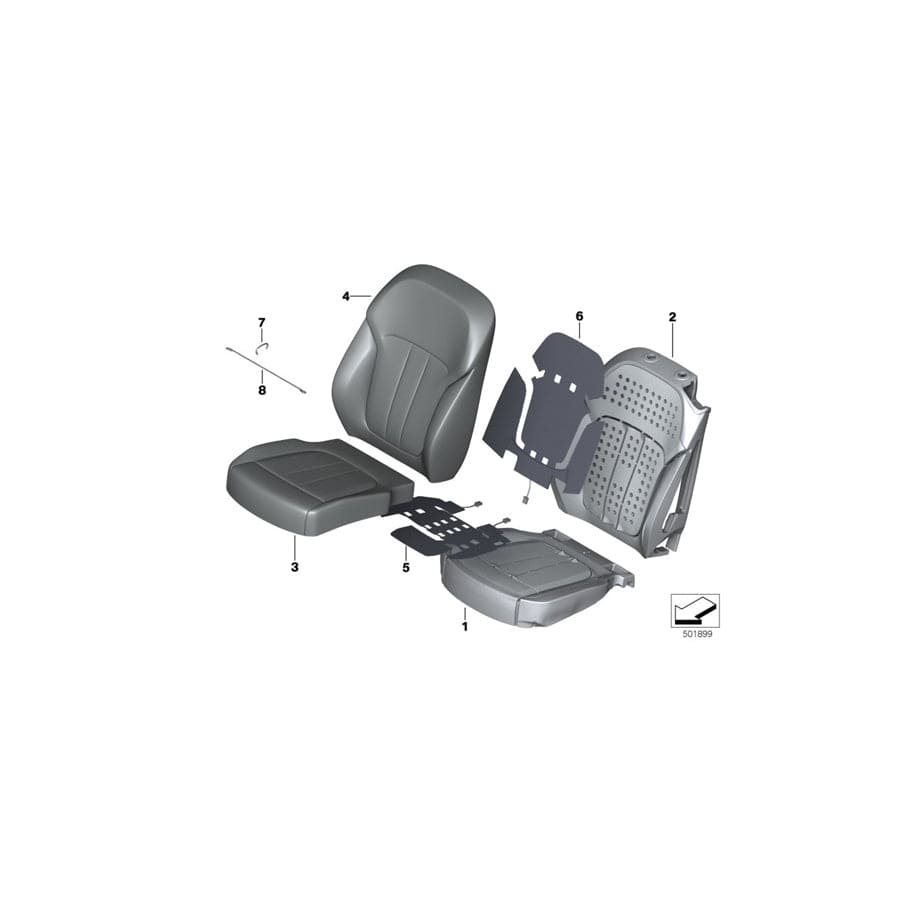 Genuine BMW 52108493890 G07 Cover For Comfort Backrest,Leather Right SCHWARZ (Inc. X7 50iX, X7 40iX & X7 30dX) | Duco Car Parts UK Car Parts