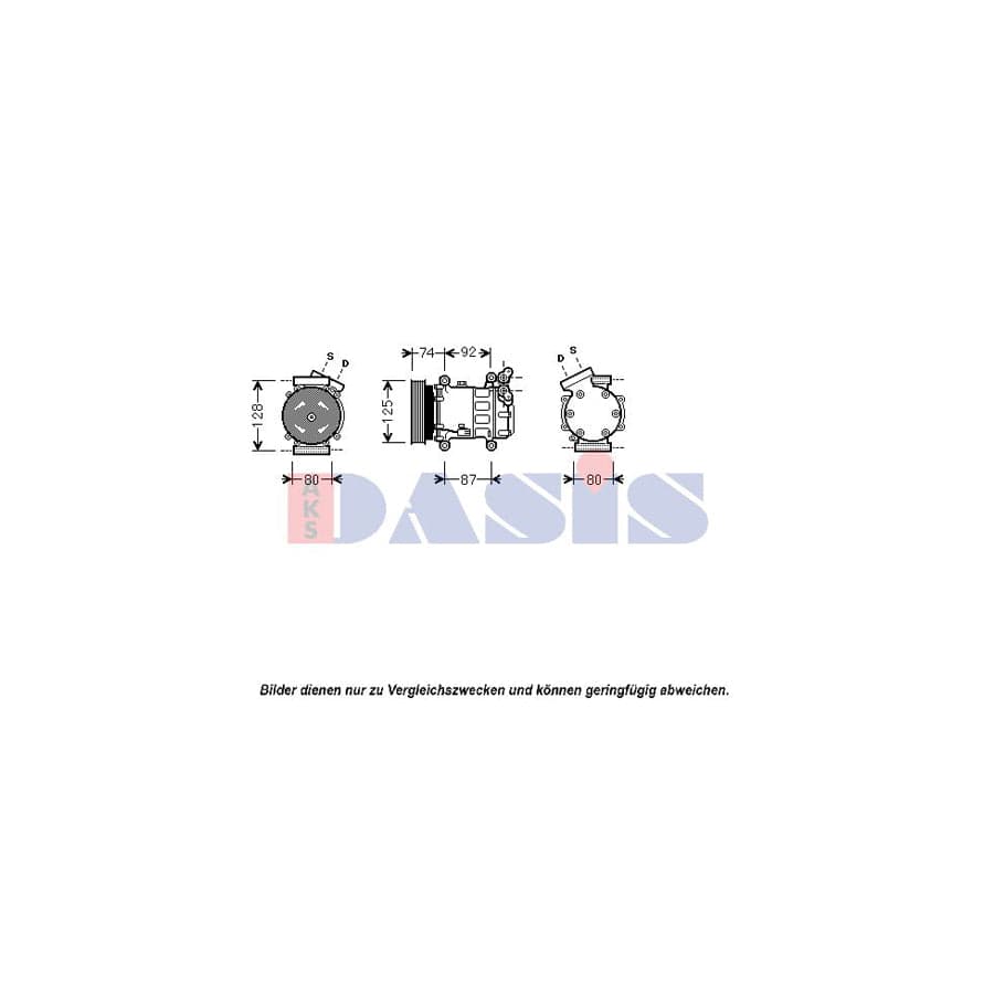 AKS Dasis 851609N Compressor, Air Conditioning | Duco Car Parts UK