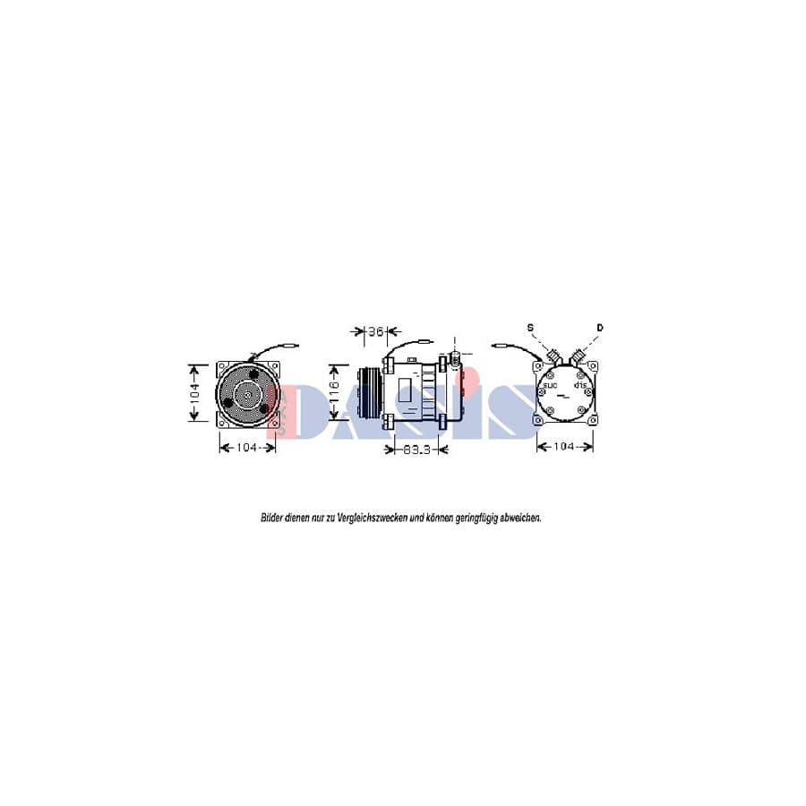 AKS Dasis 850446N Compressor, Air Conditioning | Duco Car Parts UK