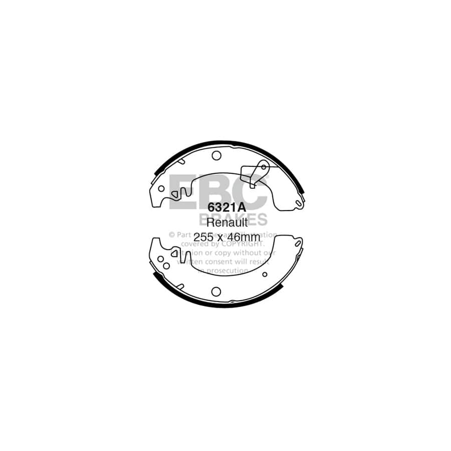 EBC 6321A Opel Renault Vauxhall Rear Brake Shoes (Inc. Arena & Trafic) 1 | Duco Car Parts UK Car Parts