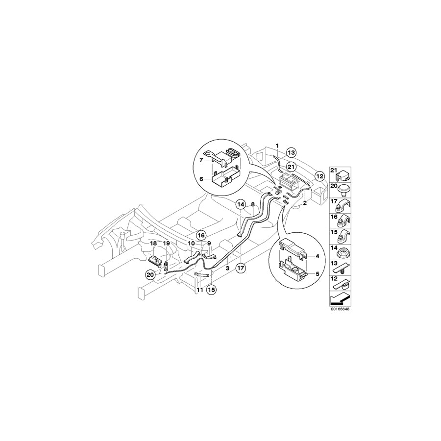 Genuine BMW 61129297282 E64 E63 Battery Cable Positive, Below-Floor 70 MM²/CU (Inc. 630i, 650i & 645Ci) | Duco Car Parts UK