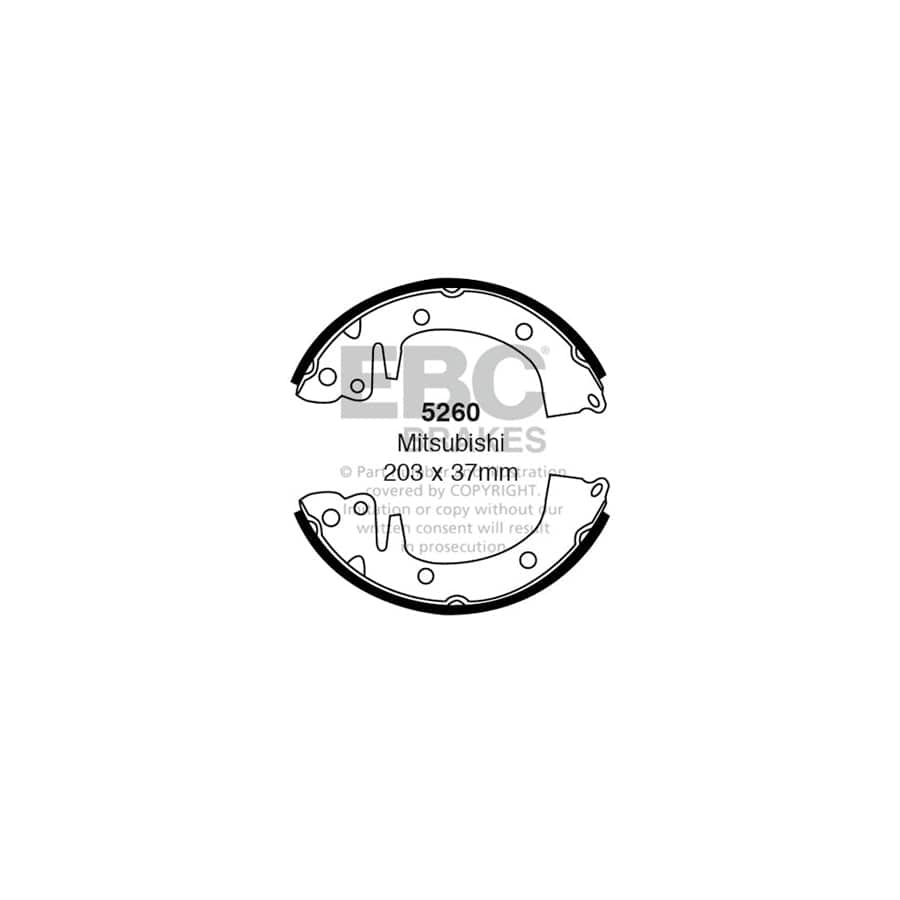 EBC 5260 Hyundai Mitsubishi Rear Brake Shoes 1 | Duco Car Parts UK Car Parts