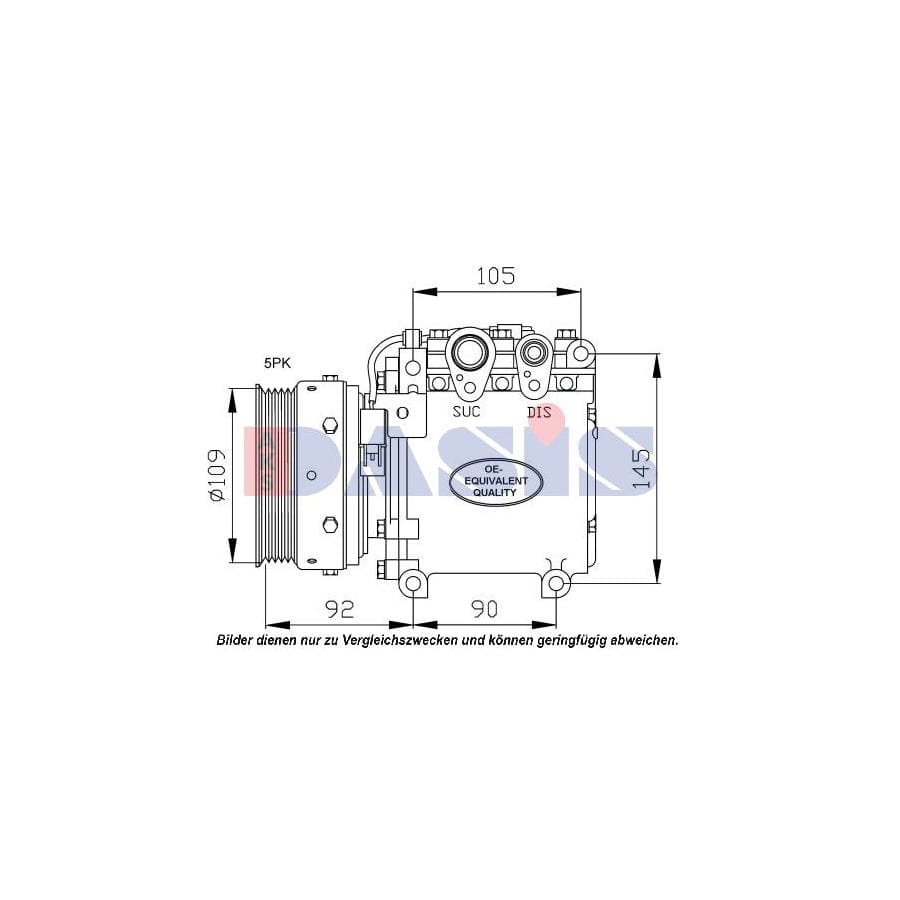 AKS Dasis 851647N Compressor, Air Conditioning | Duco Car Parts UK