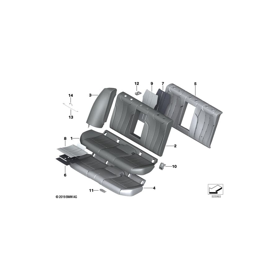 Genuine BMW 52207388131 G30 Pad For Backrest (Inc. 540iX, M550iX & 520i) | Duco Car Parts UK Car Parts